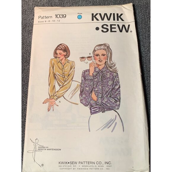 Kwik Sew Misses Shirt Sewing Pattern sz 6-12 1039 - uncut - Picture 1 of 3